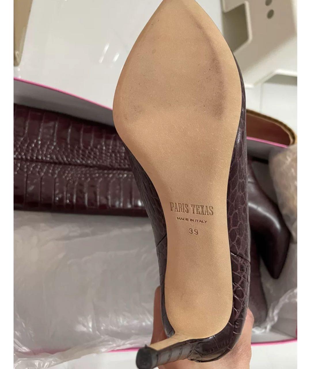 PARIS TEXAS Коричневые кожаные сапоги, фото 3