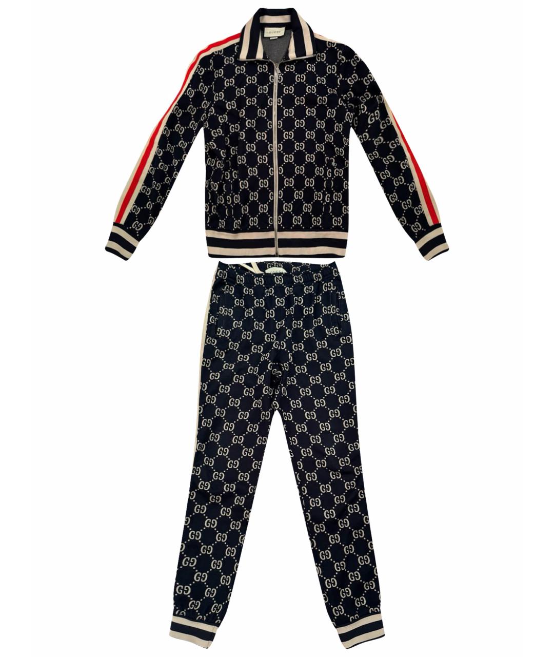 GUCCI Темно-синий повседневный костюм, фото 1