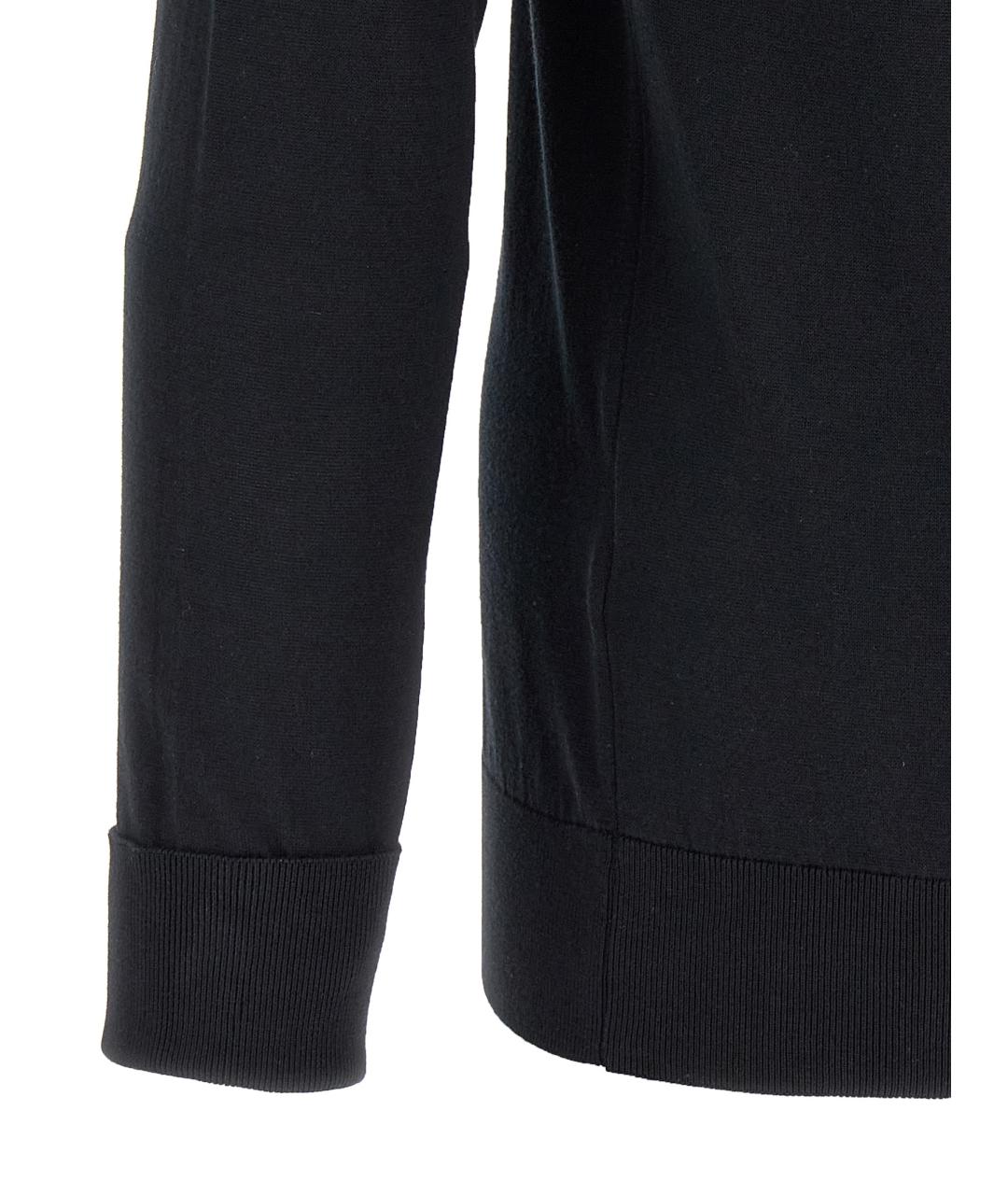 JOHN SMEDLEY Черное хлопковое поло с длинным рукавом, фото 4