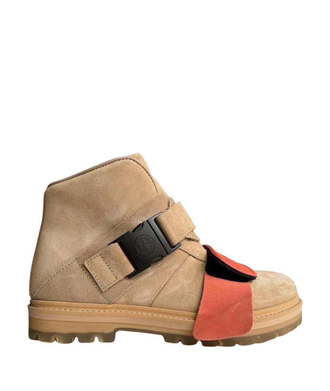 RICK OWENS Бежевые замшевые ботинки, фото 1