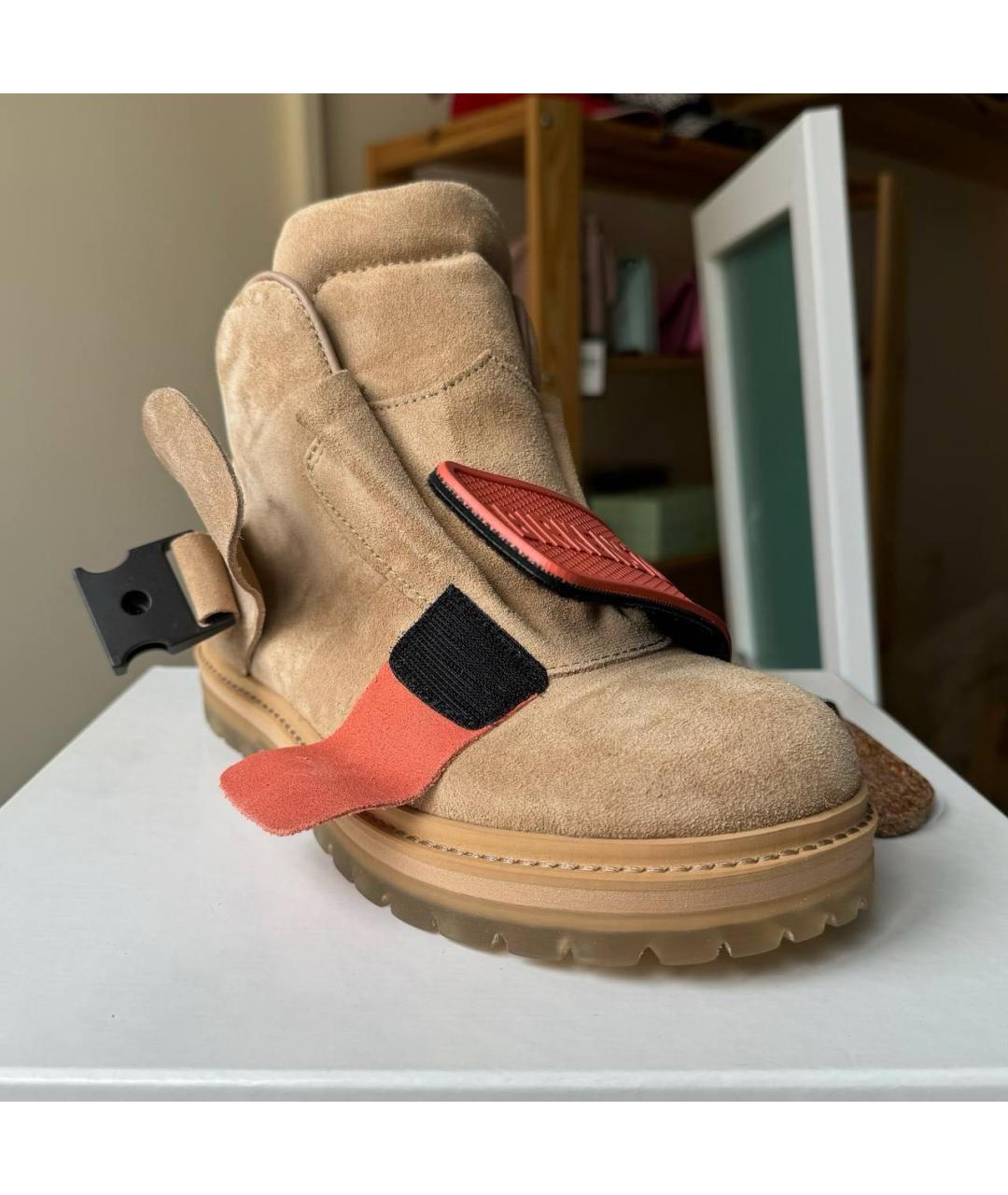 RICK OWENS Бежевые замшевые ботинки, фото 3