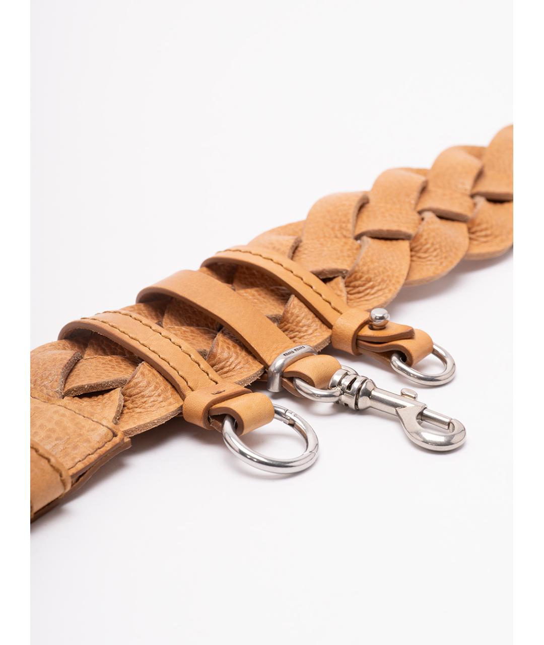 MIU MIU Коричневый кожаный ремень, фото 3