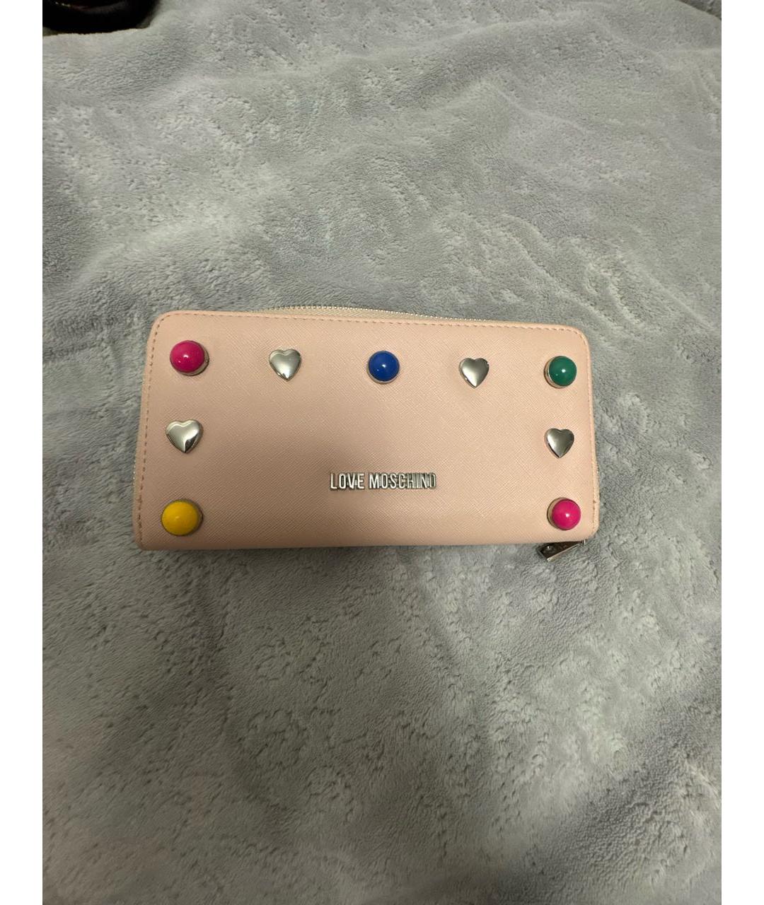 LOVE MOSCHINO Розовый кошелек из искусственной кожи, фото 7