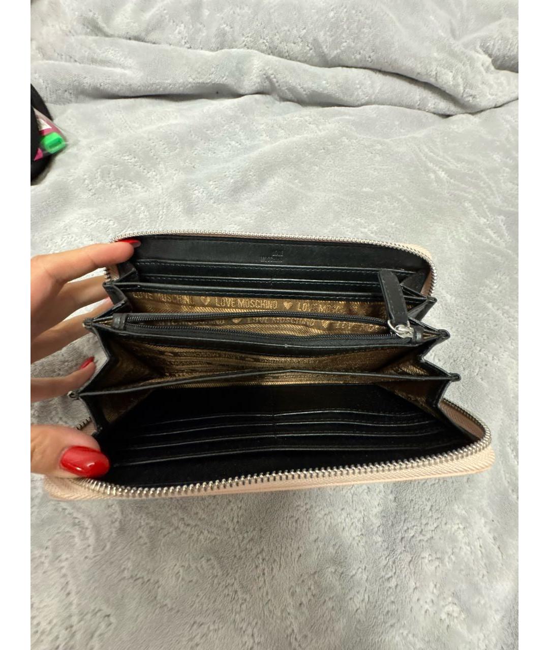 LOVE MOSCHINO Розовый кошелек из искусственной кожи, фото 4