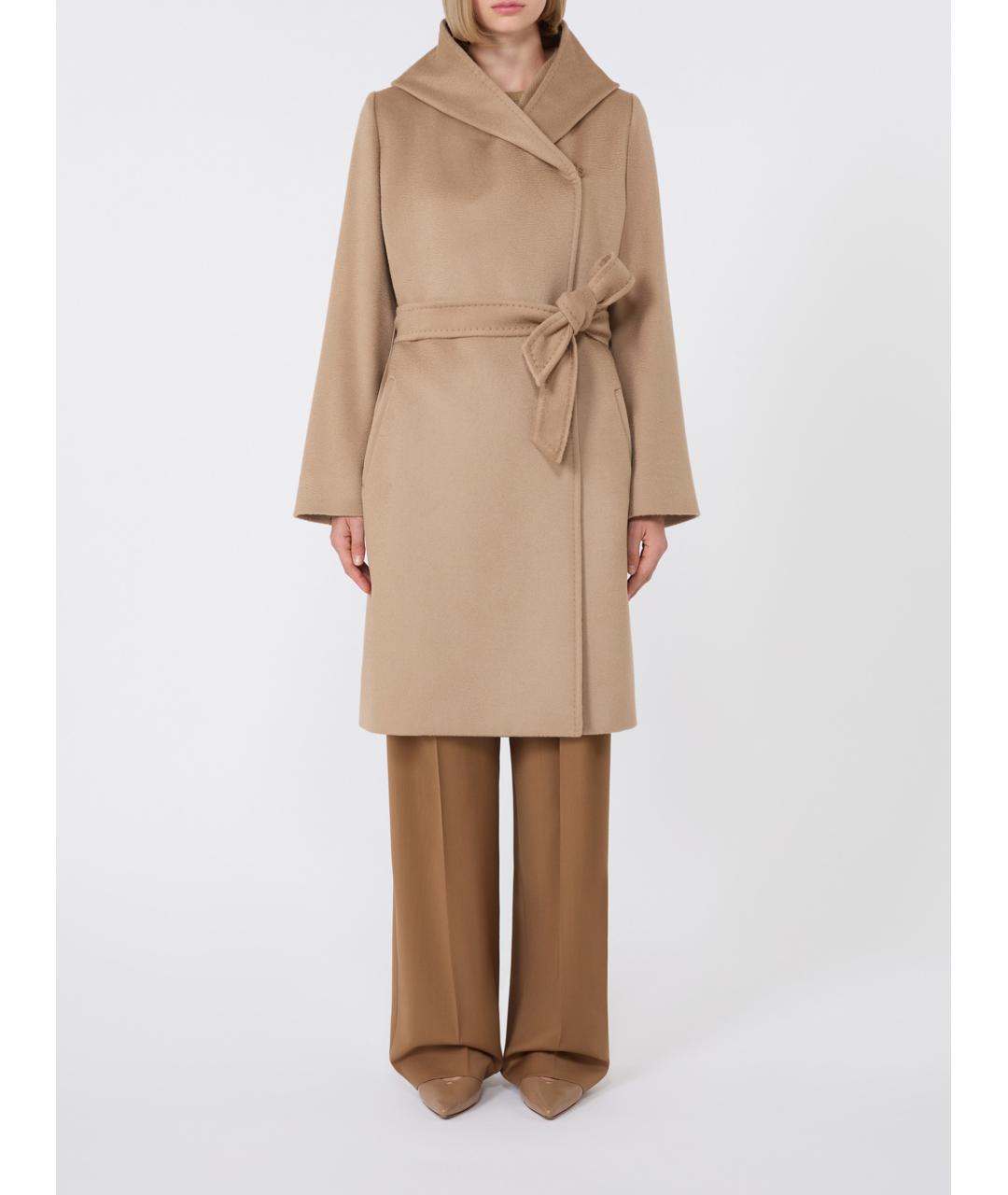 MAX MARA STUDIO Коричневое шерстяное пальто, фото 2