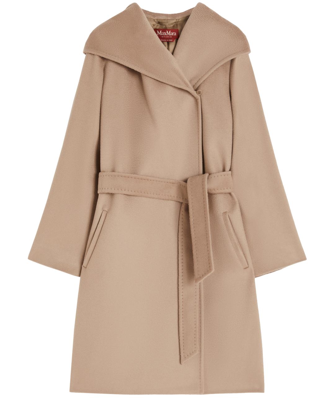 MAX MARA STUDIO Коричневое шерстяное пальто, фото 1