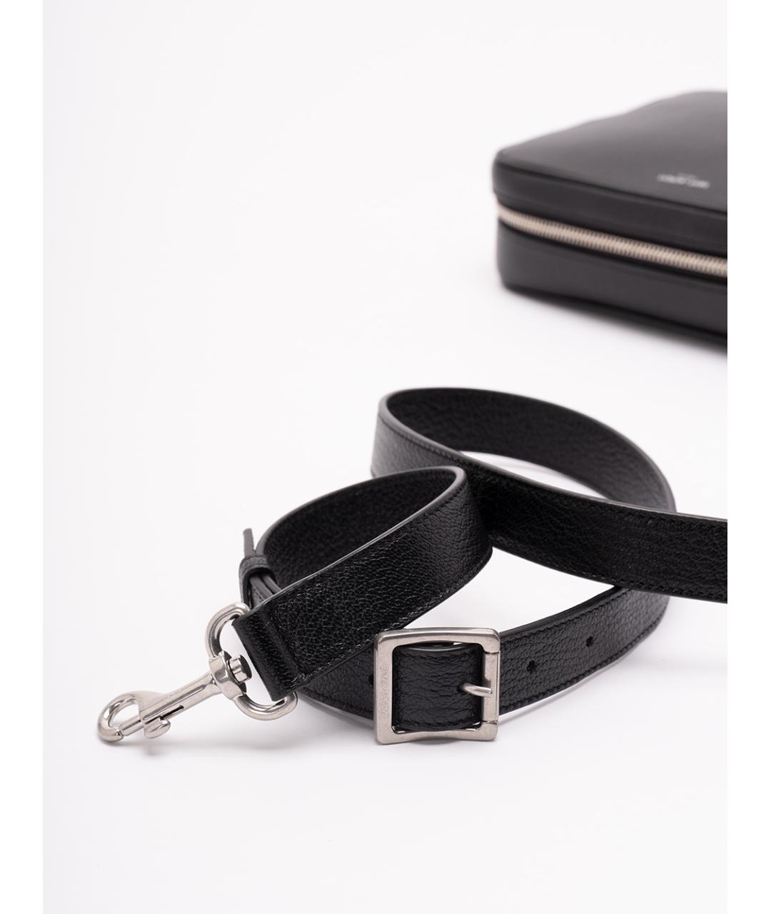 SAINT LAURENT Черная кожаная сумка на плечо, фото 4