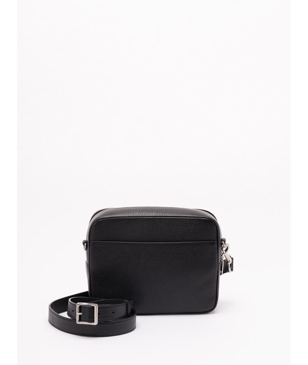 SAINT LAURENT Черная кожаная сумка на плечо, фото 2