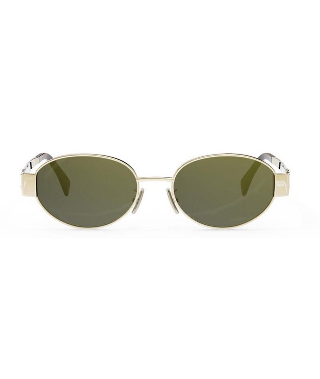 CELINE Золотые металлические солнцезащитные очки, фото 2