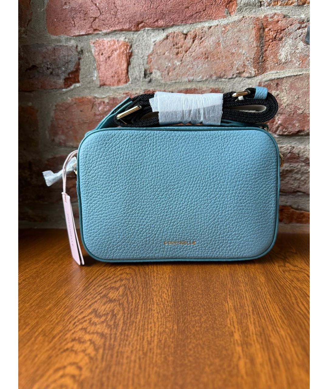 COCCINELLE Голубая кожаная сумка через плечо, фото 2