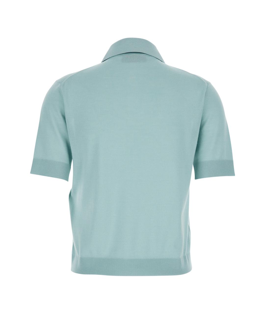 GUCCI Голубая шерстяная футболка, фото 2