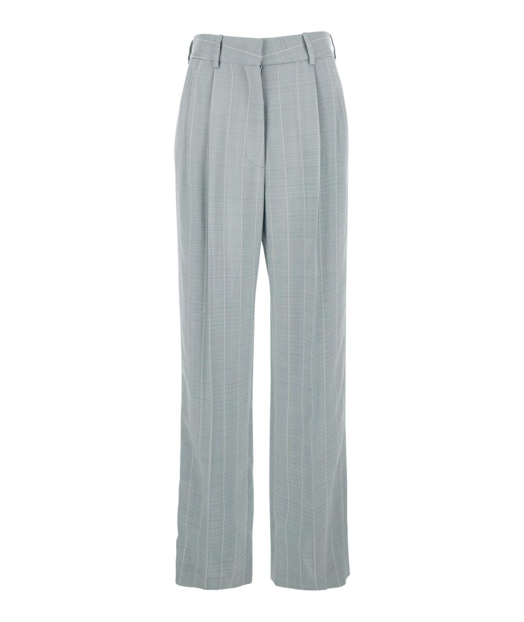 BLAZE MILANO Голубые вискозные прямые брюки, фото 1