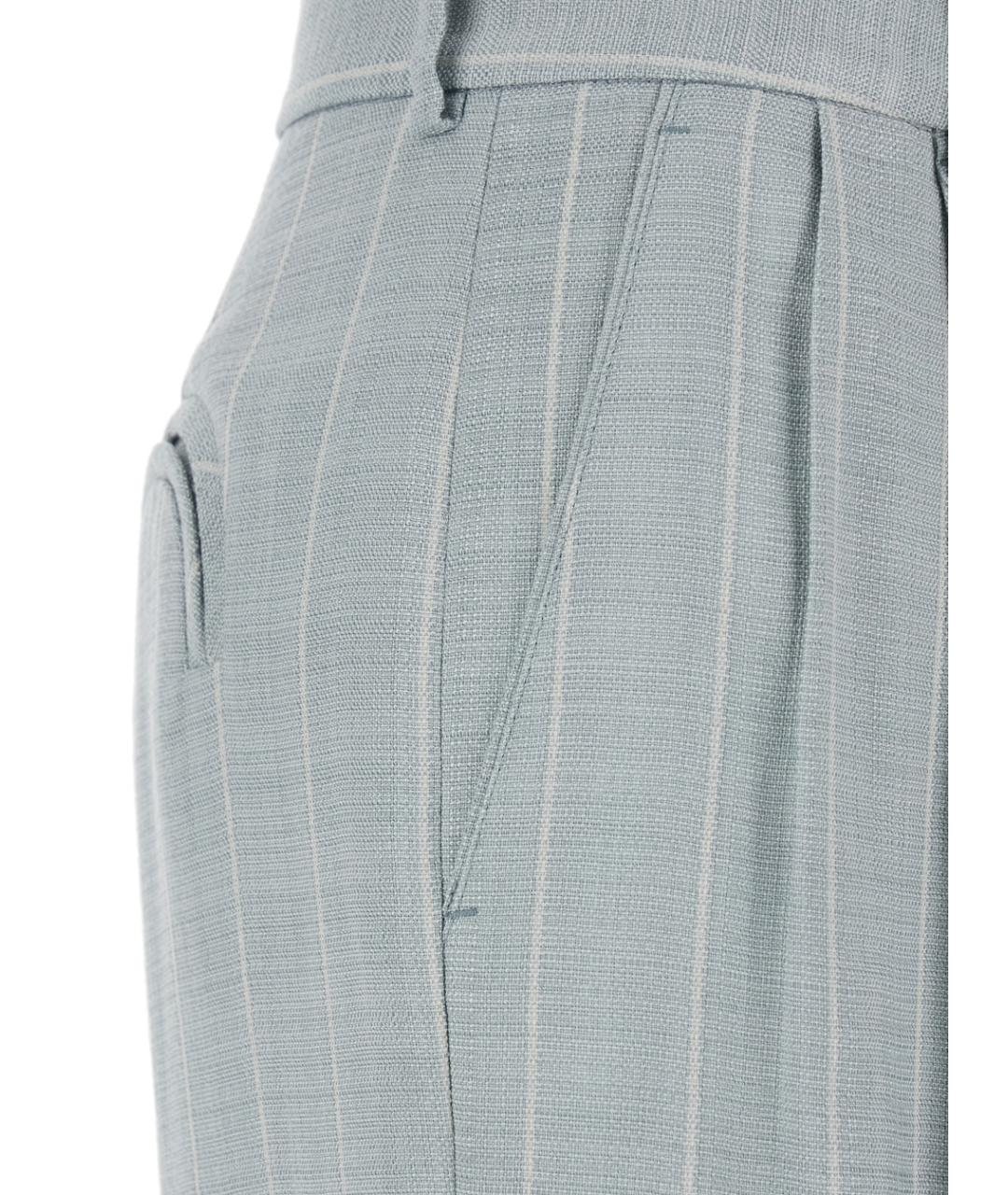 BLAZE MILANO Голубые вискозные прямые брюки, фото 3