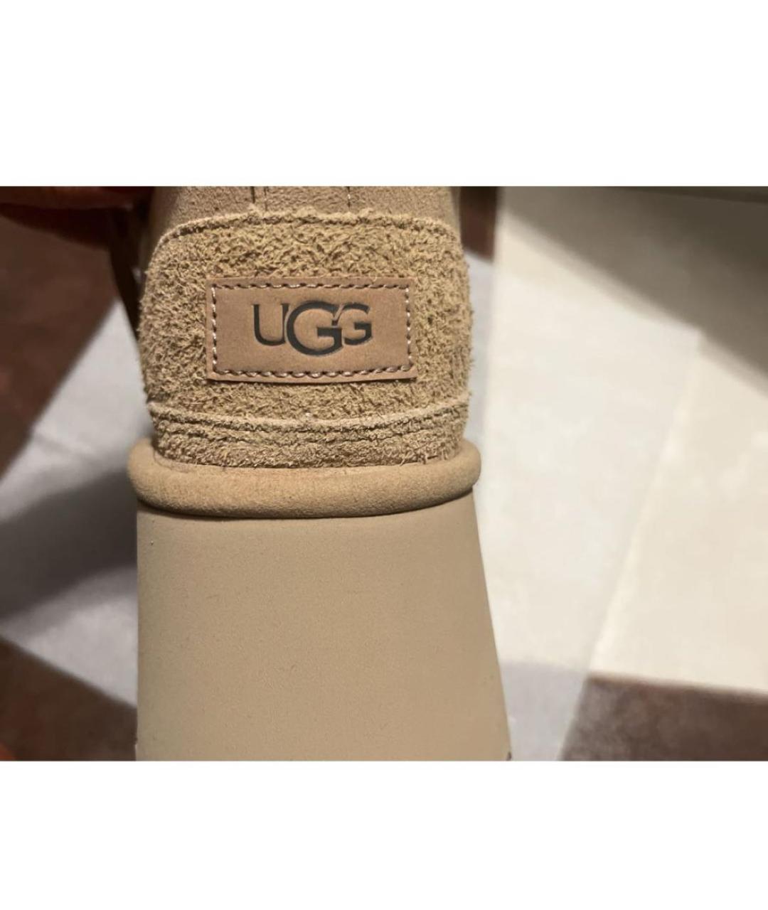 UGG AUSTRALIA Бежевые нубуковые ботинки, фото 4