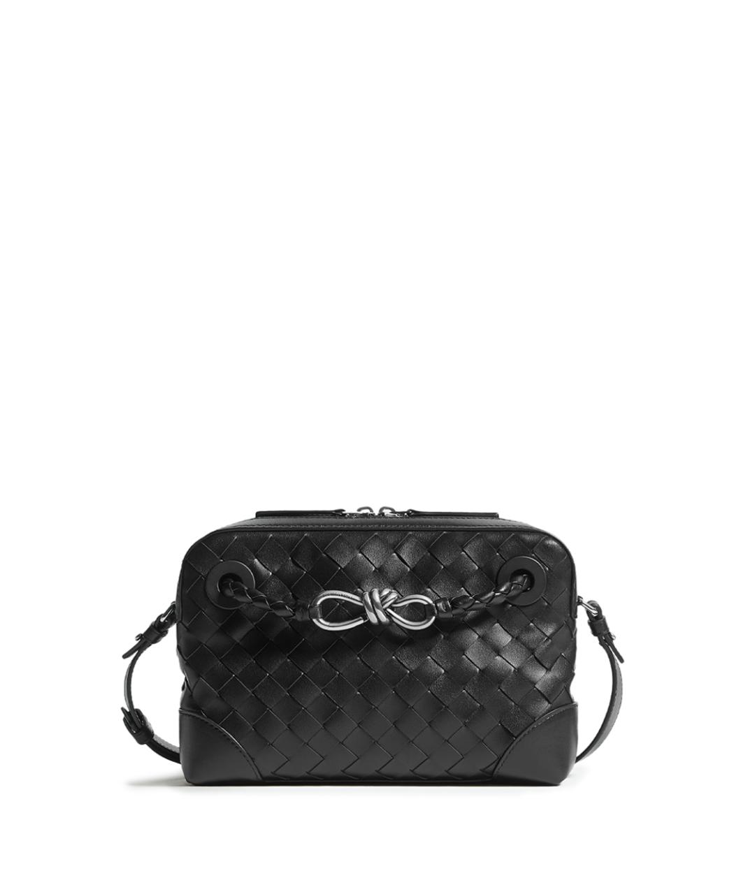 BOTTEGA VENETA Черная кожаная сумка на плечо, фото 1