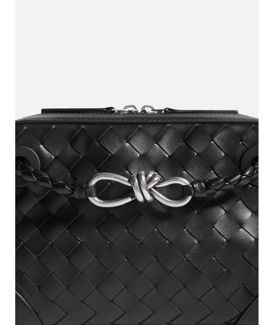 BOTTEGA VENETA Черная кожаная сумка на плечо, фото 5