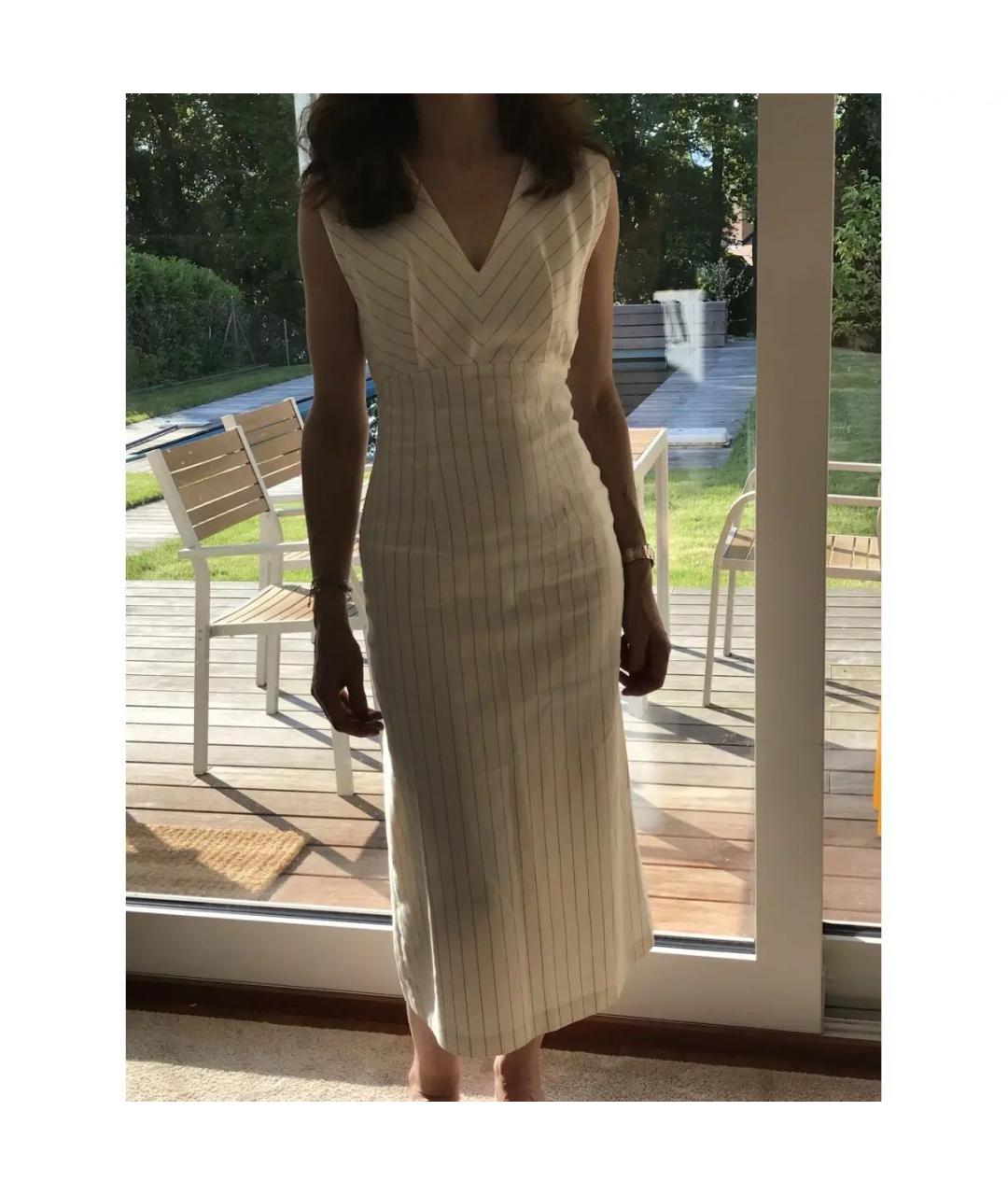 SANDRO Белое хлопковое коктейльное платье, фото 4