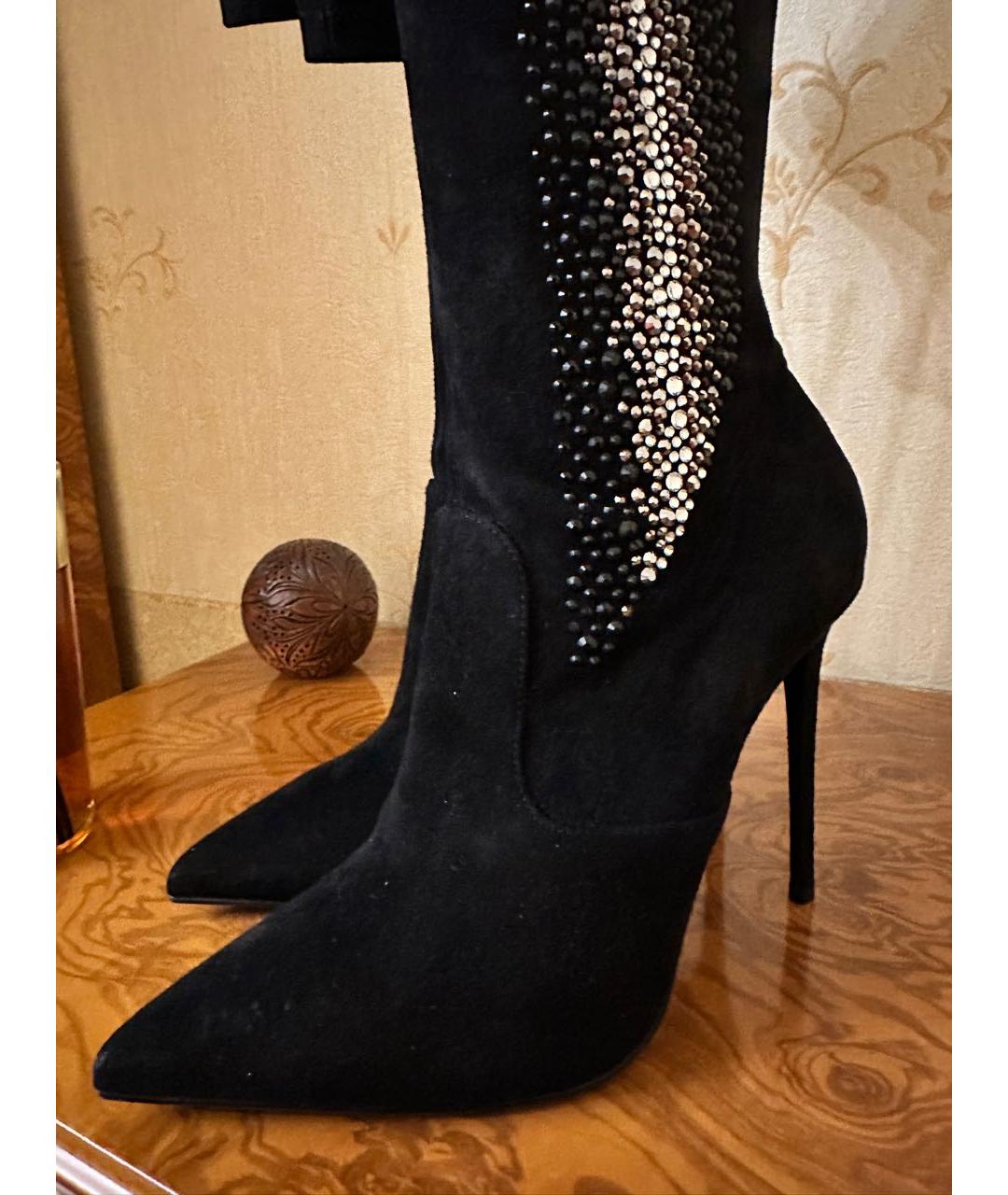 LE SILLA Черные замшевые ботфорты, фото 5