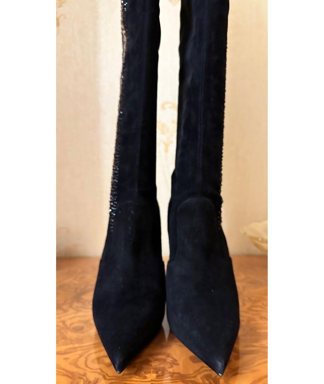 LE SILLA Черные замшевые ботфорты, фото 2