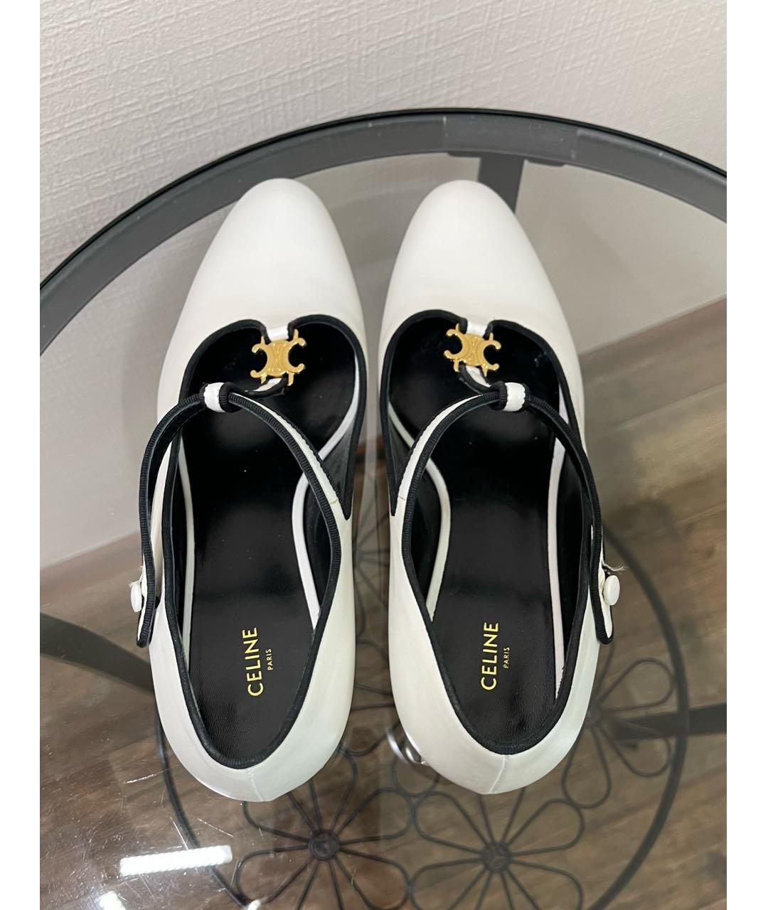 CELINE Белые кожаные туфли, фото 4