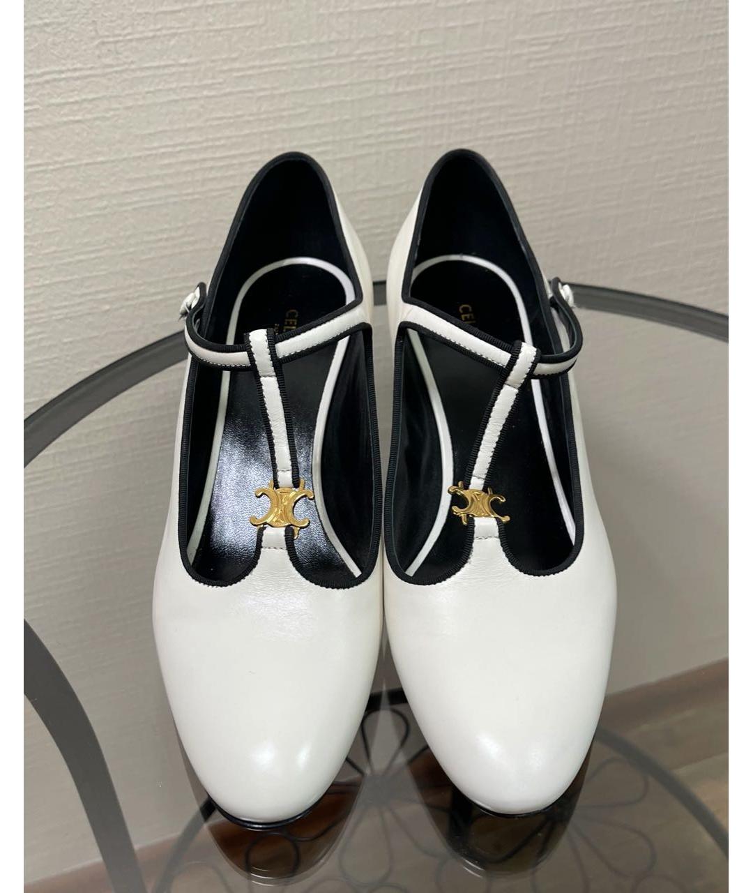 CELINE Белые кожаные туфли, фото 2