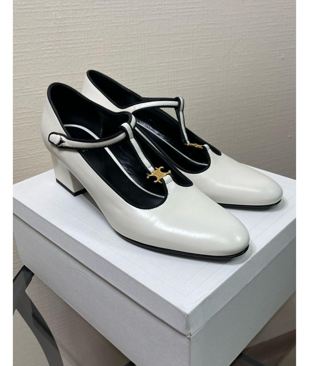 CELINE Белые кожаные туфли, фото 5