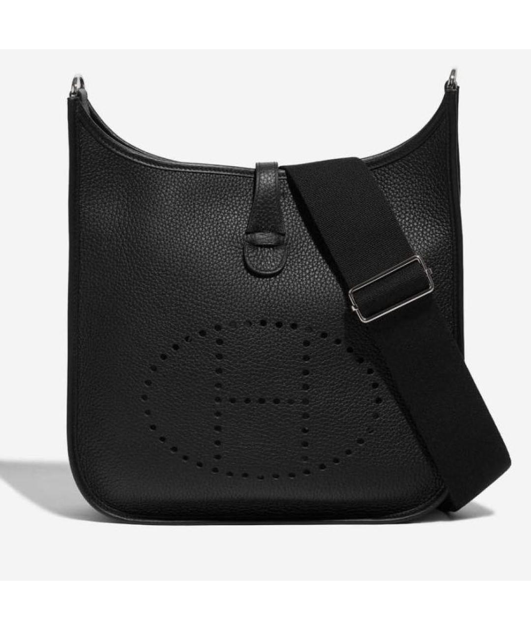 HERMES Черная кожаная сумка через плечо, фото 9