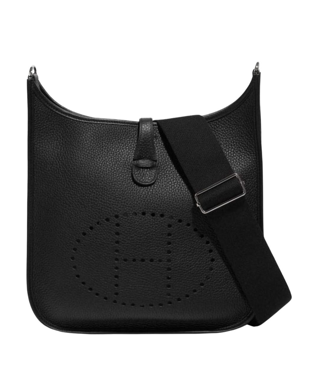 HERMES Черная кожаная сумка через плечо, фото 1