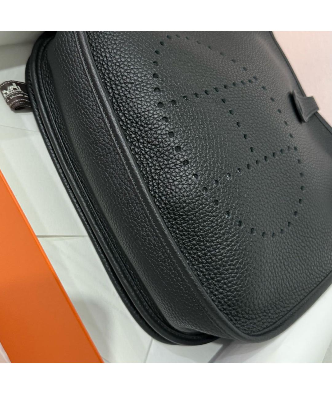HERMES Черная кожаная сумка через плечо, фото 6