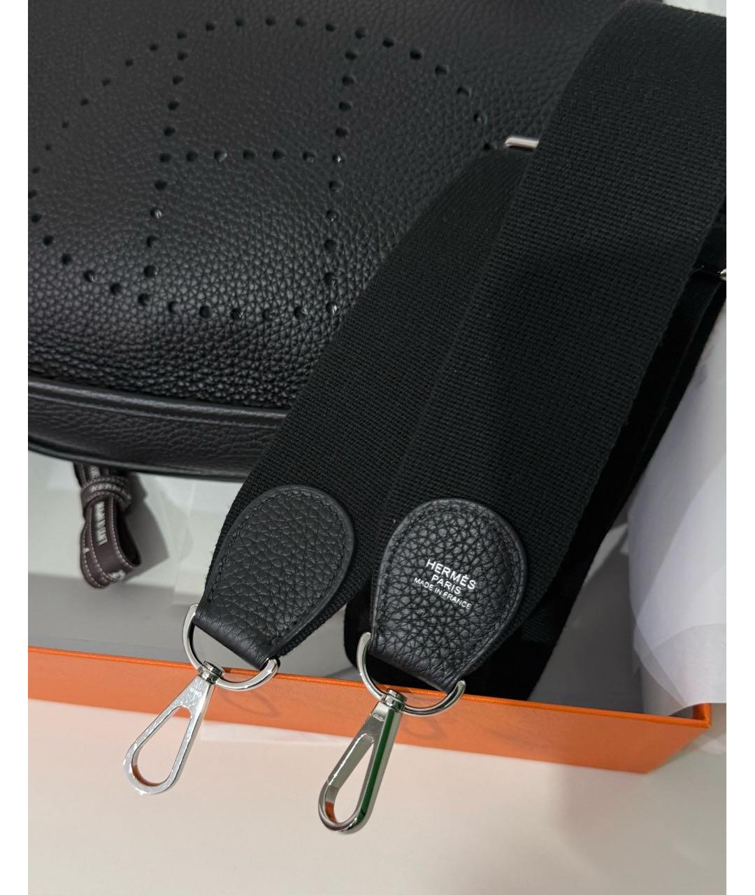 HERMES Черная кожаная сумка через плечо, фото 3