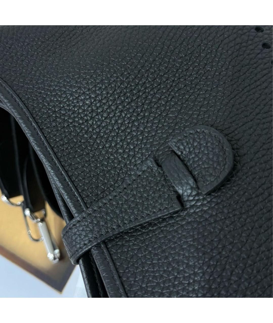 HERMES Черная кожаная сумка через плечо, фото 5