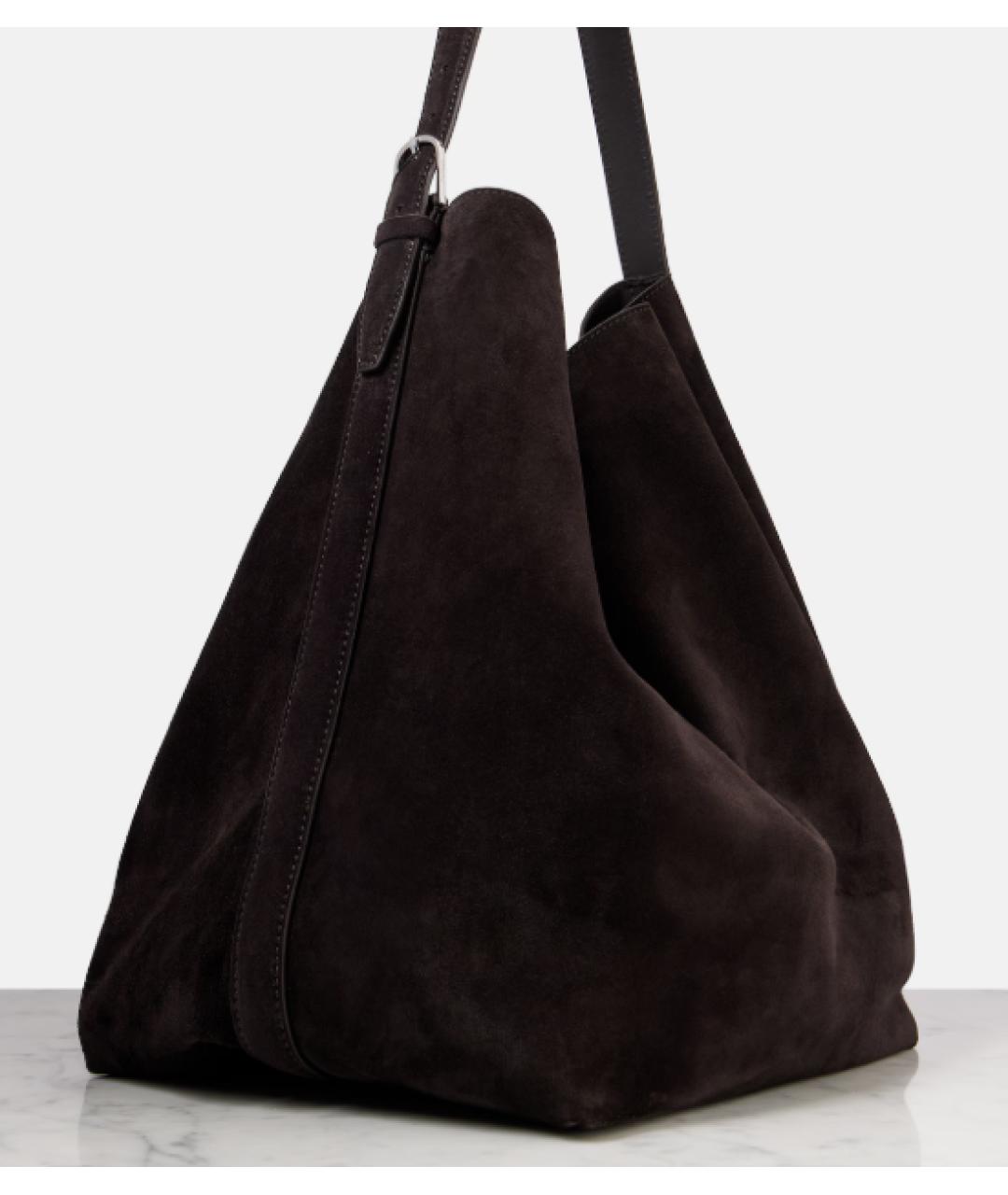 TOTEME Коричневая замшевая сумка тоут, фото 3