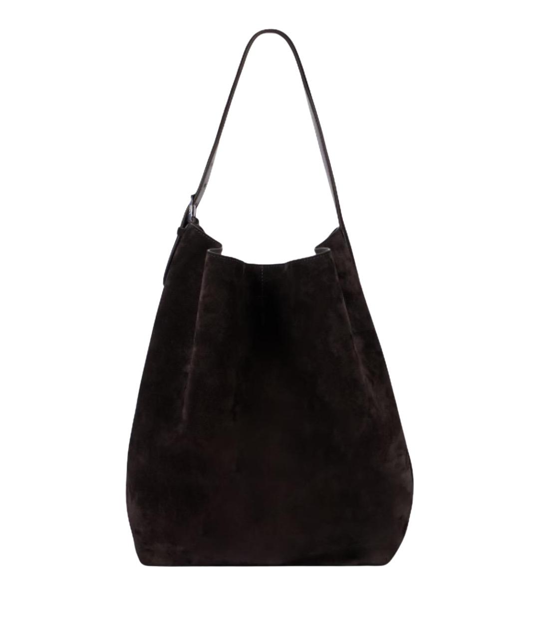 TOTEME Коричневая замшевая сумка тоут, фото 1