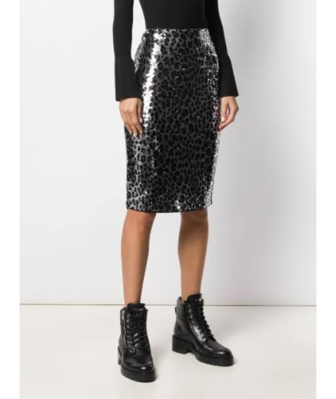 MICHAEL MICHAEL KORS Серебряная полиэстеровая юбка миди, фото 2