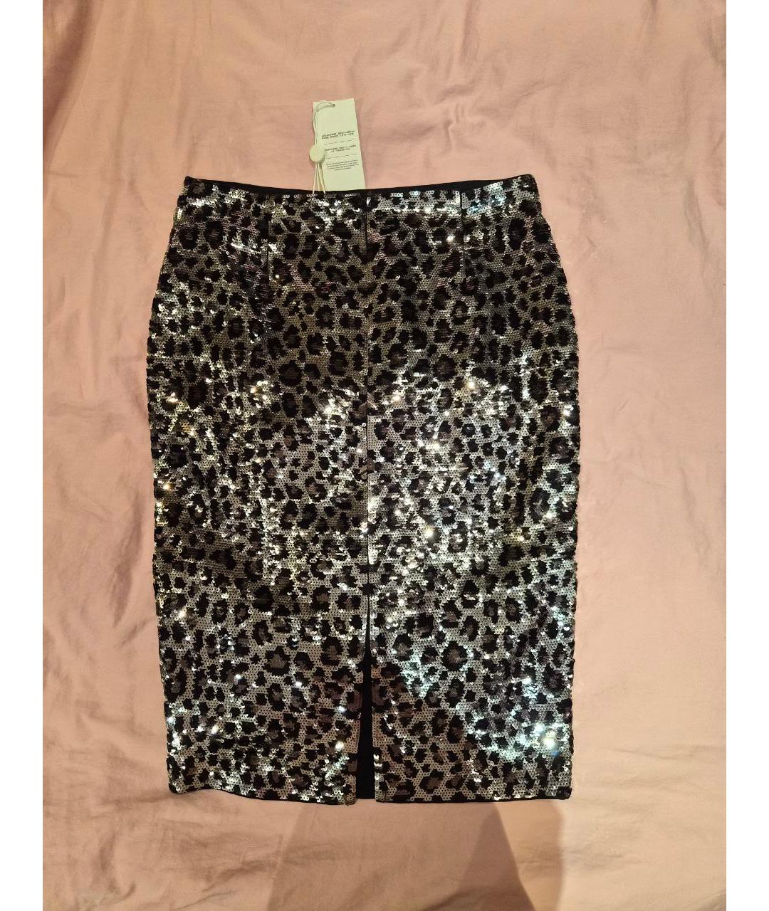 MICHAEL MICHAEL KORS Серебряная полиэстеровая юбка миди, фото 5