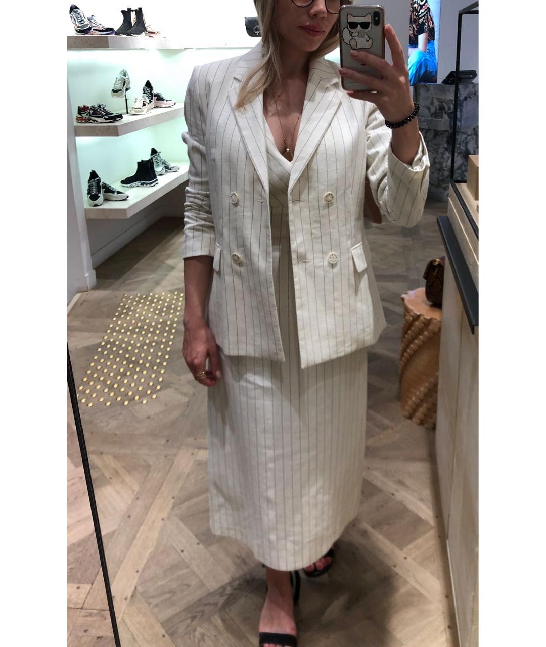 SANDRO Белый хлопковый жакет/пиджак, фото 5