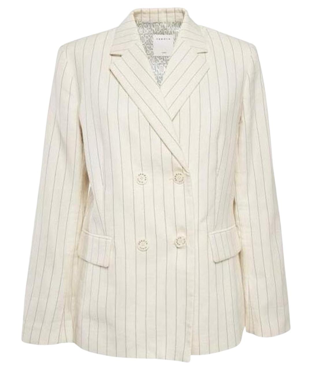 SANDRO Белый хлопковый жакет/пиджак, фото 1