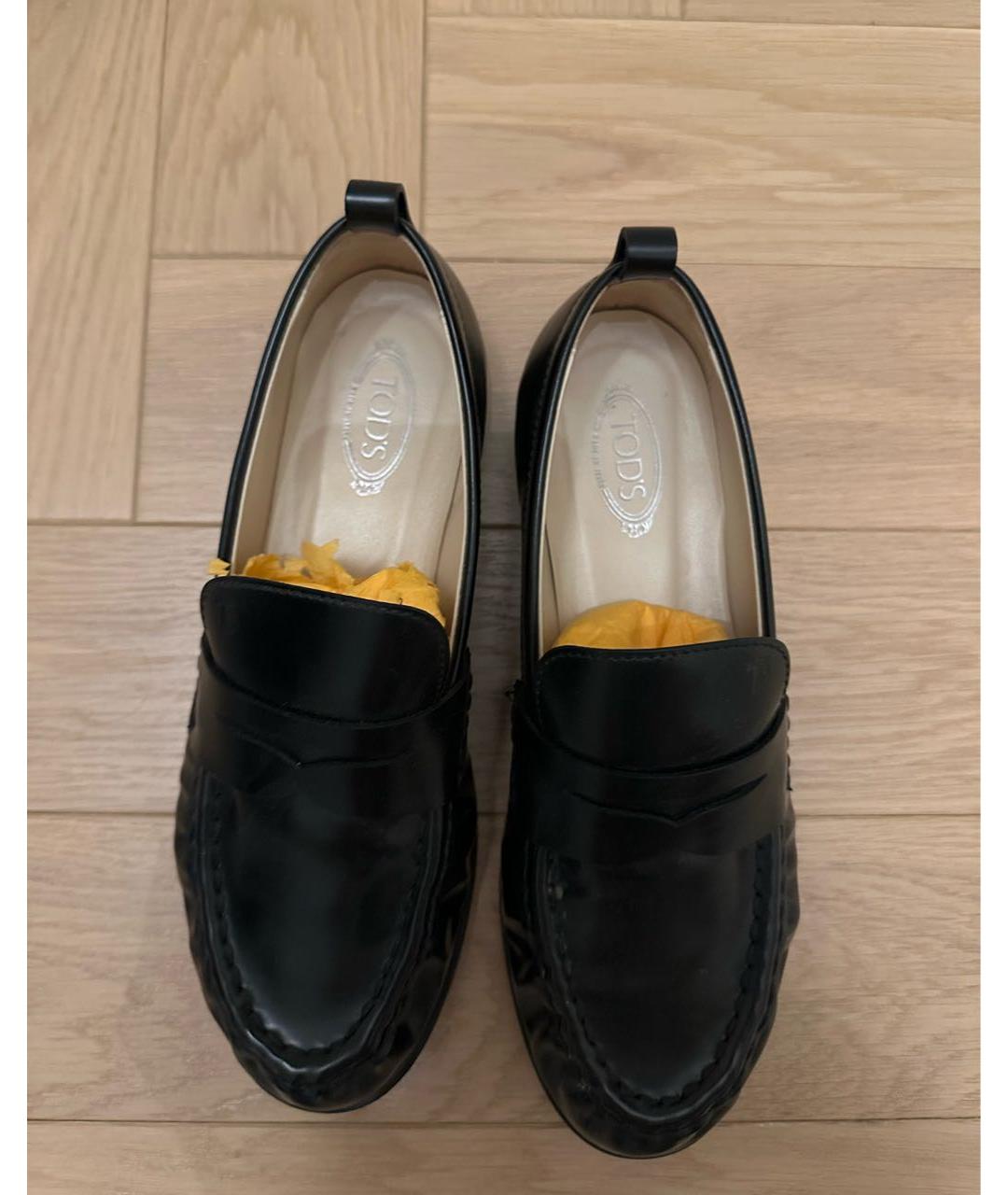 TOD'S Черные кожаные лоферы, фото 2
