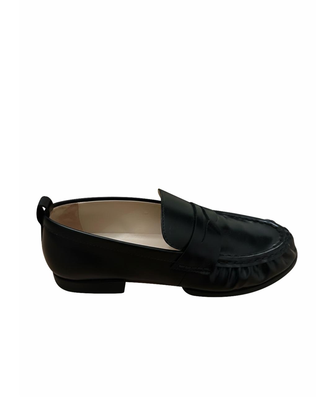 TOD'S Черные кожаные лоферы, фото 1