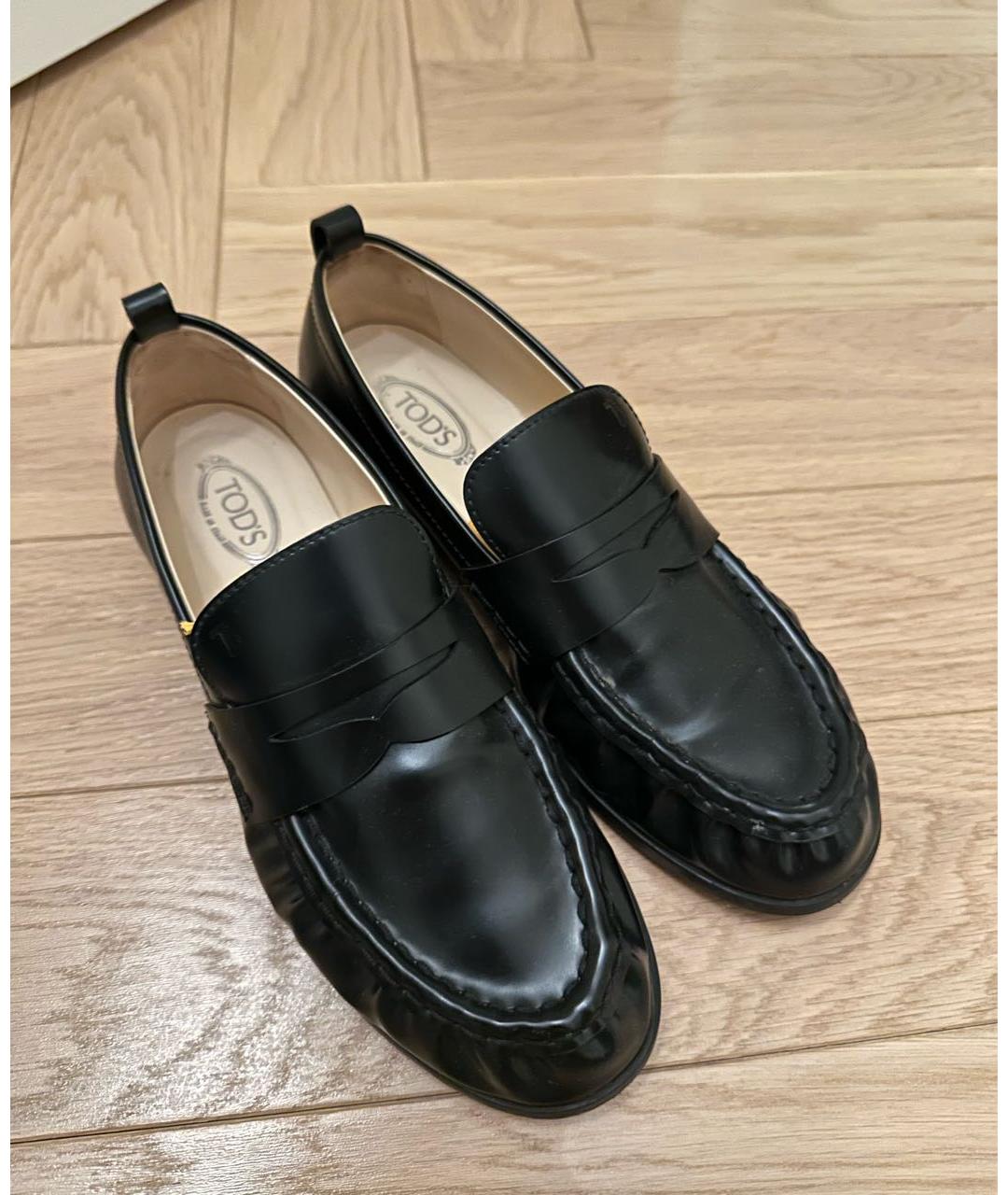 TOD'S Черные кожаные лоферы, фото 3