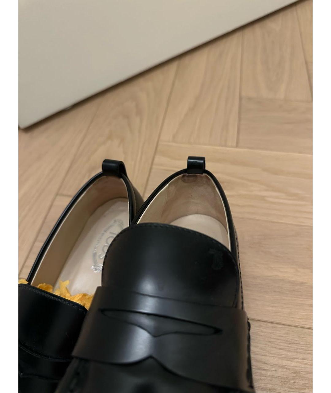 TOD'S Черные кожаные лоферы, фото 5
