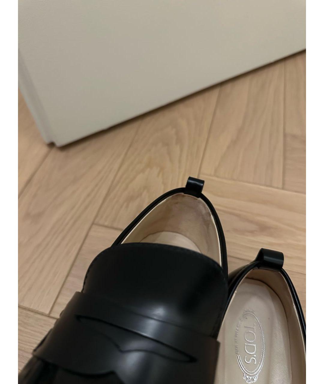 TOD'S Черные кожаные лоферы, фото 6