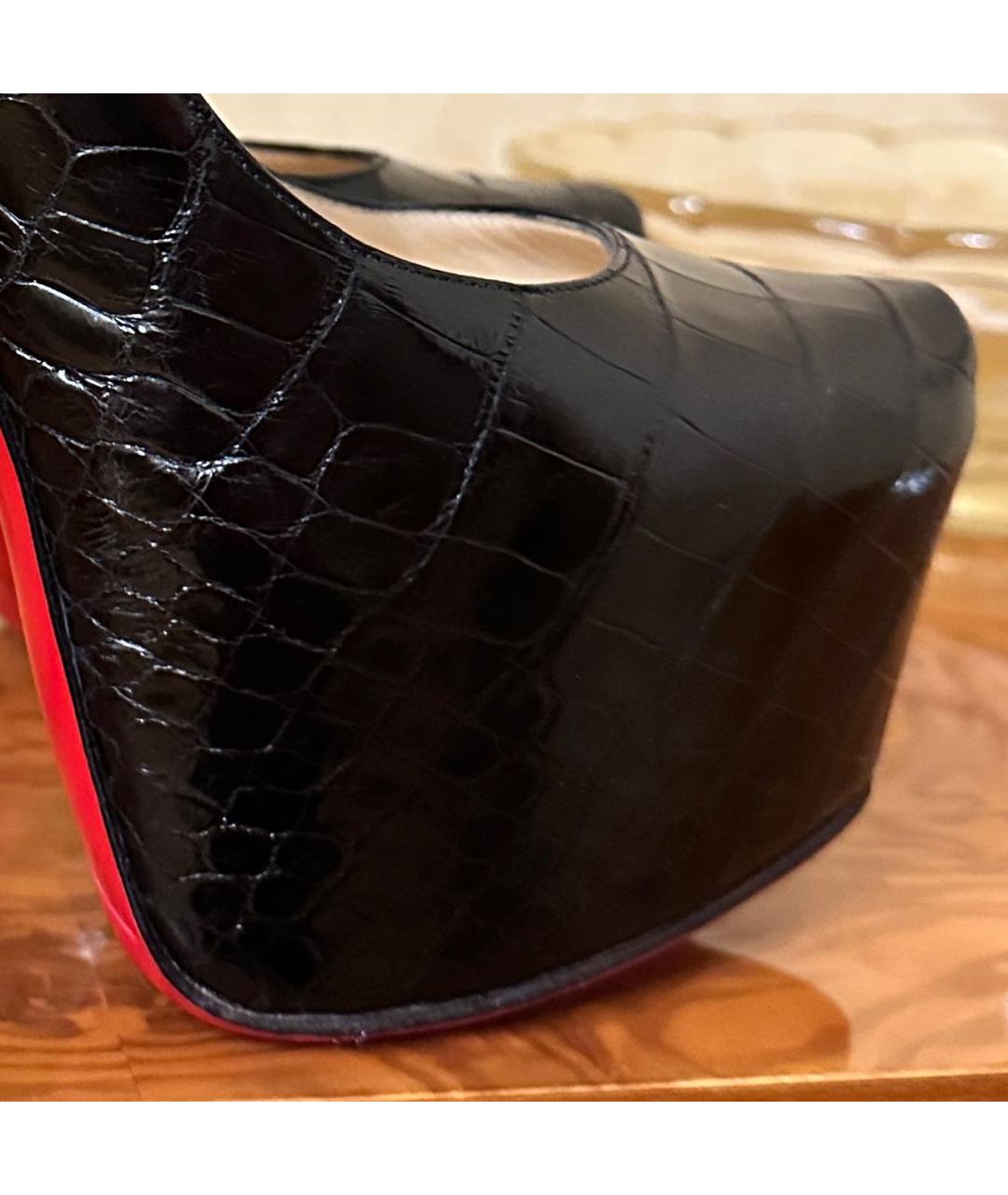 CHRISTIAN LOUBOUTIN Черные туфли из экзотической кожи, фото 7