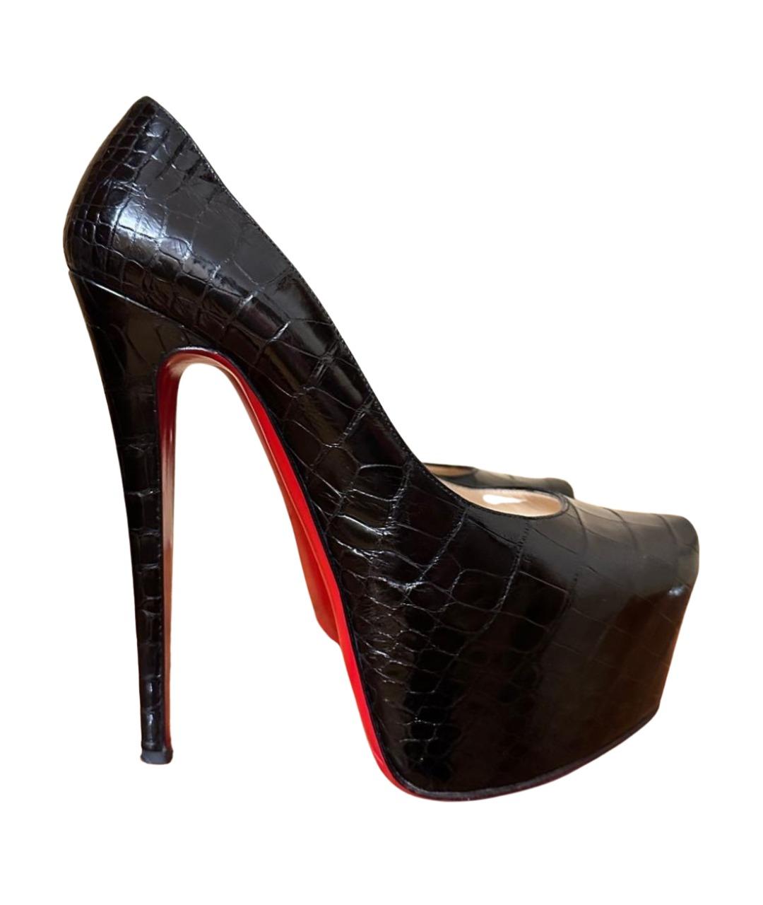 CHRISTIAN LOUBOUTIN Черные туфли из экзотической кожи, фото 1
