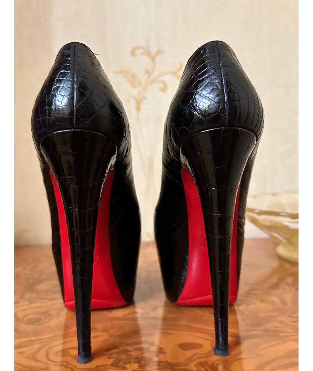 CHRISTIAN LOUBOUTIN Черные туфли из экзотической кожи, фото 6