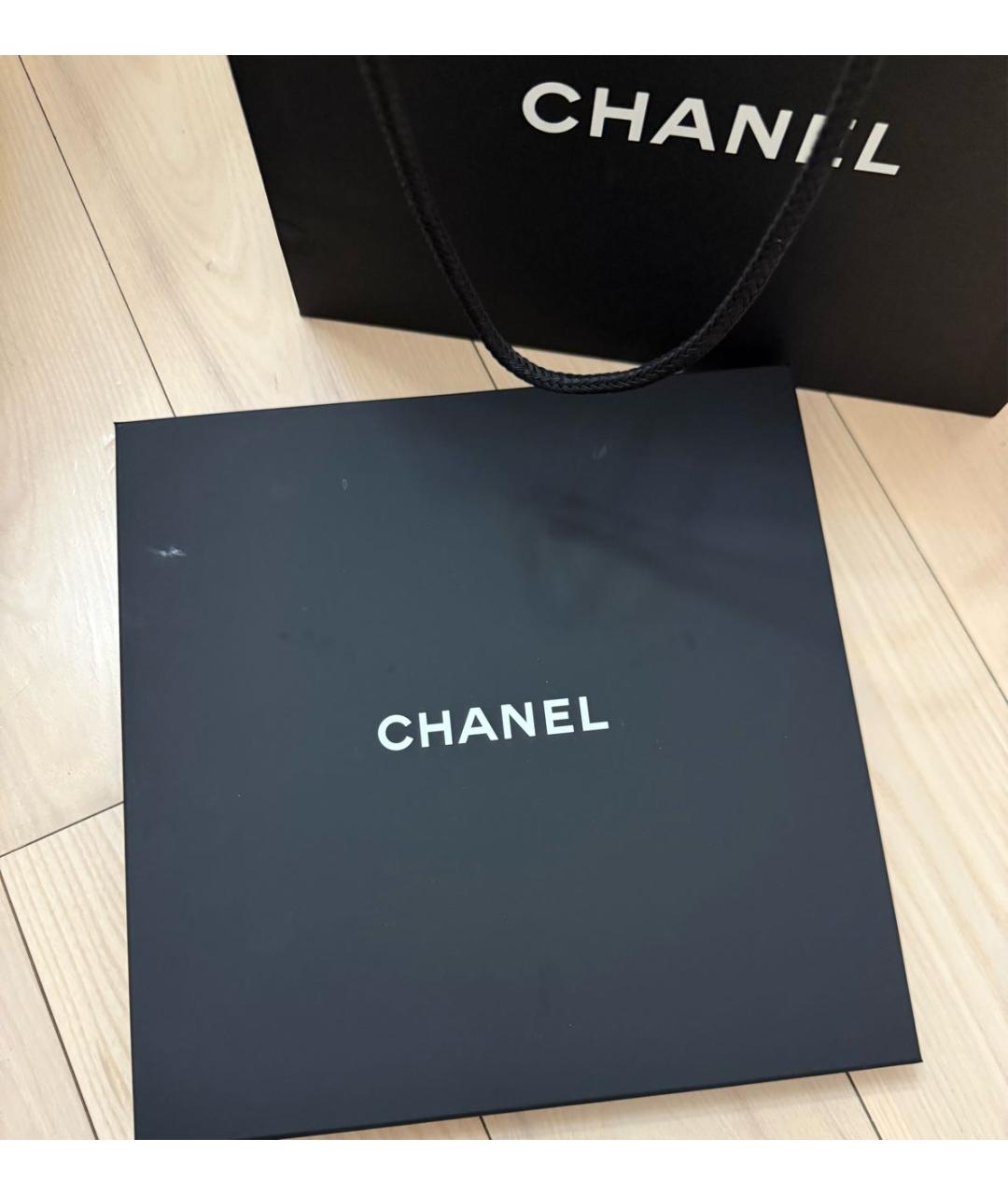 CHANEL Черный шелковый платок, фото 3