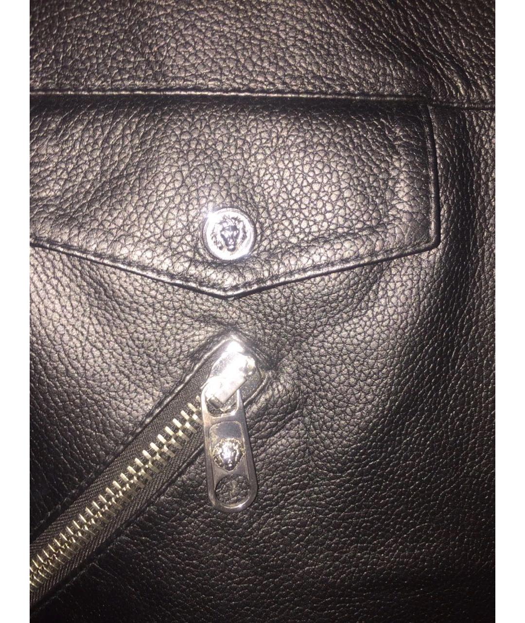 VERSACE Черный кожаный жилет, фото 5