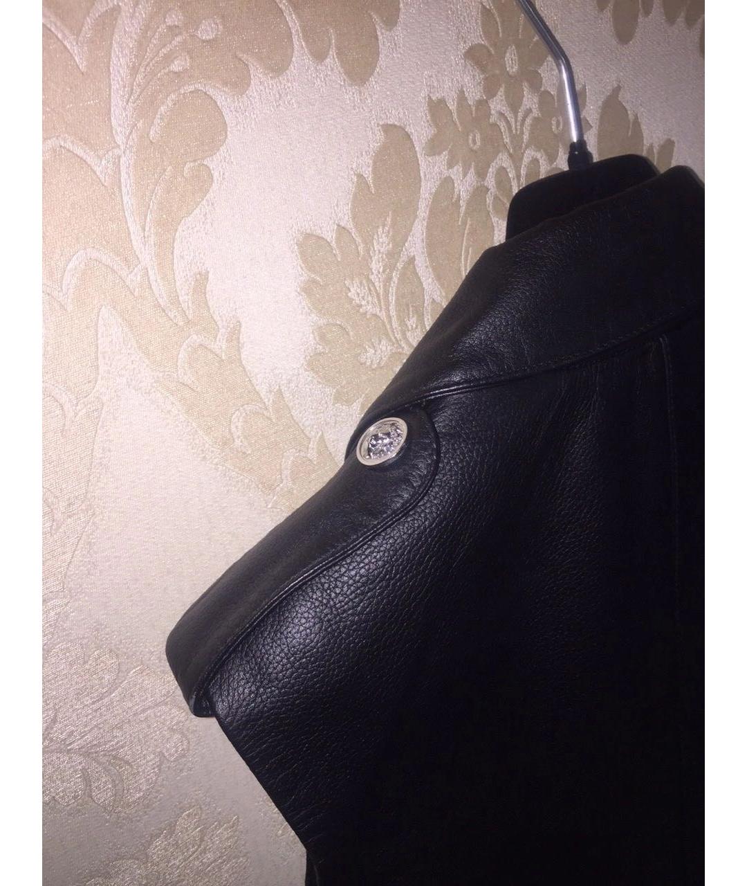 VERSACE Черный кожаный жилет, фото 8
