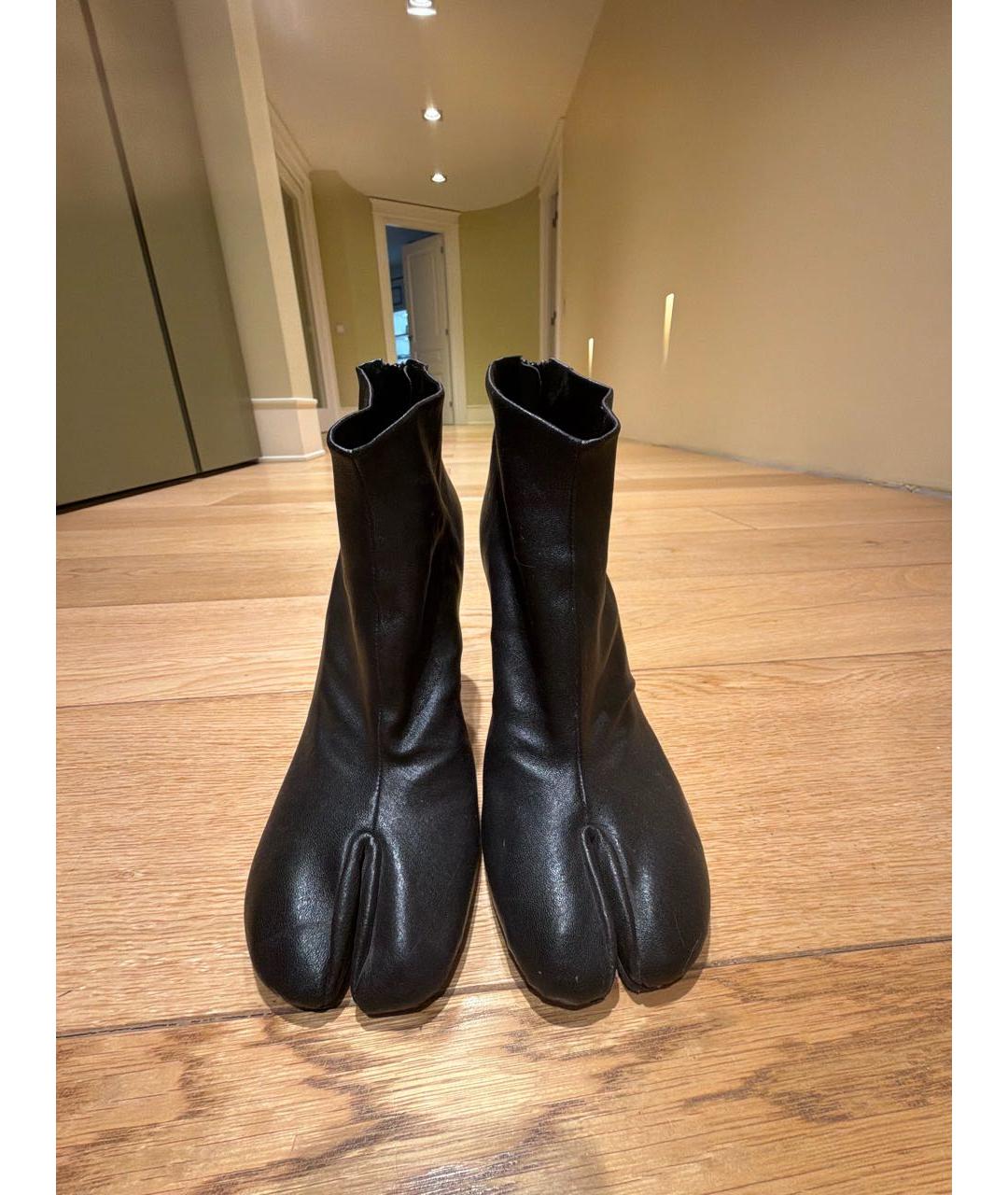 MAISON MARGIELA Черные кожаные ботильоны, фото 2