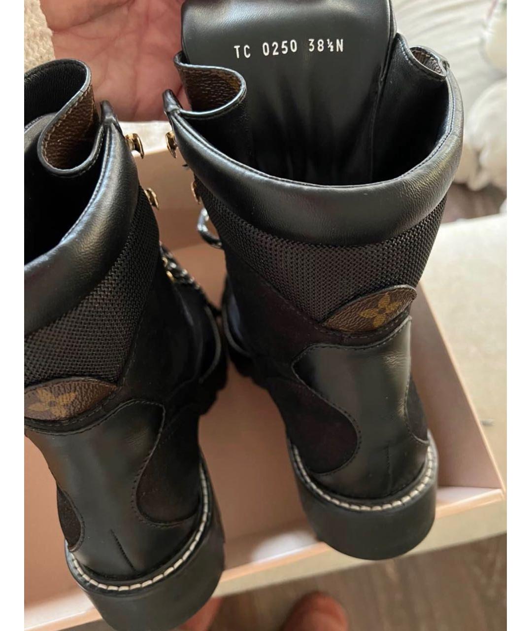 LOUIS VUITTON Черные кожаные ботинки, фото 7